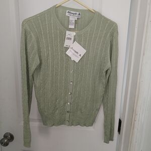NEW Joseph A pistachio cardigan sweater